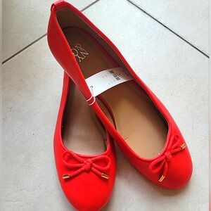 NY&C Red Women's Flats with Bow. Size 9